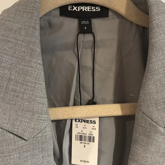 Express - Gray Fitted Blazer (Size US 8) - Picture 5 of 7